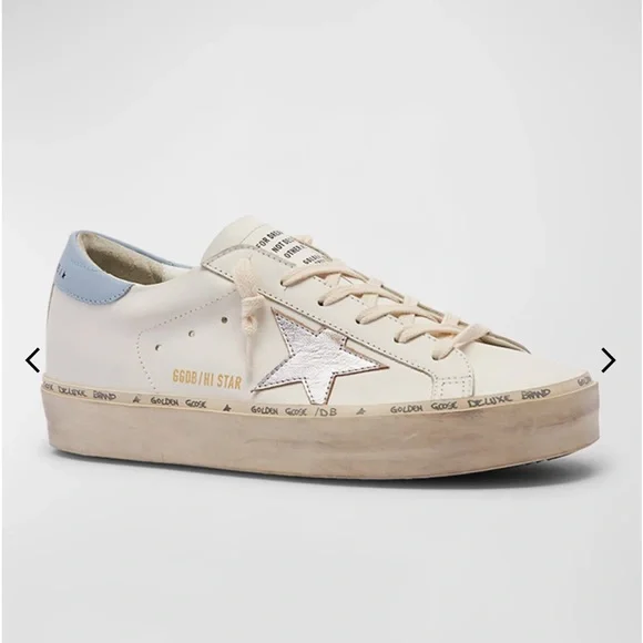Golden Goose | Hi Star with metallic leather star and powder-blue heel tab - Picture 3 of 11